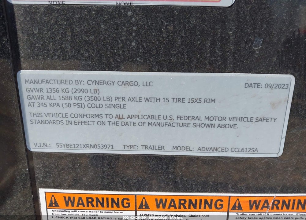 2024 CYNERGY CARGO LLC --- VIN: 55YBE121XRN053971
