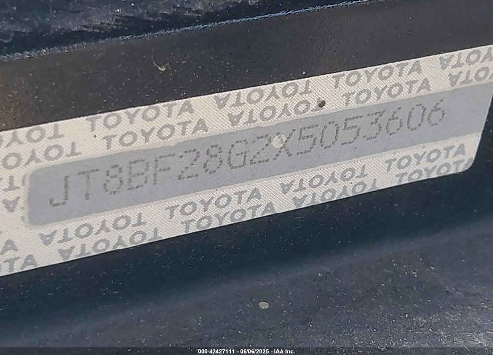 1999 LEXUS ES 300 VIN: JT8BF28G2X5053606