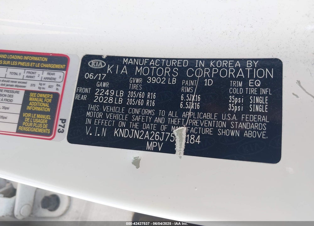 2018 KIA SOUL VIN: KNDJN2A26J7532184