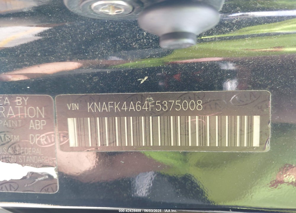 2015 KIA FORTE VIN: KNAFK4A64F5375008
