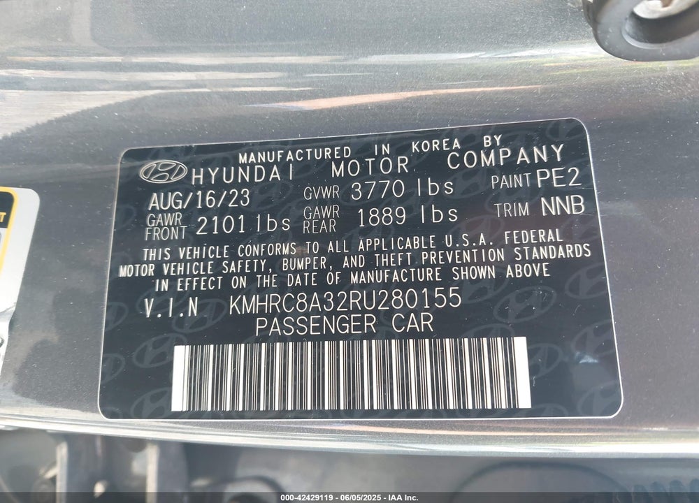 2024 HYUNDAI VENUE VIN: KMHRC8A32RU280155