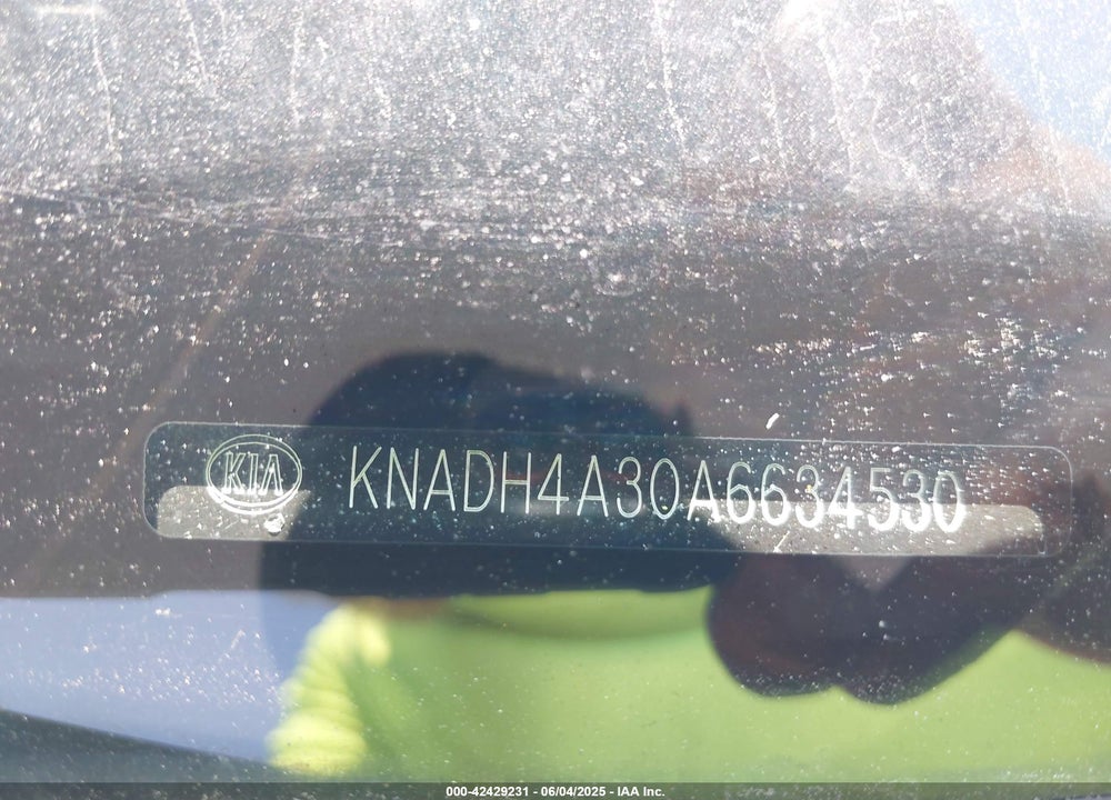 2010 KIA RIO LX VIN: KNADH4A30A6634530