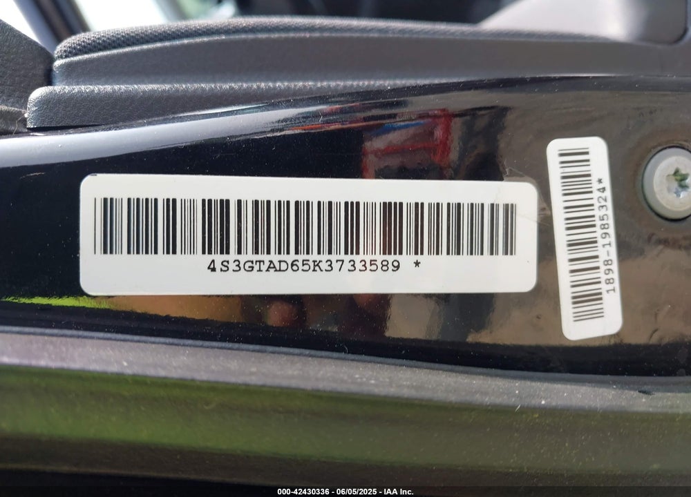 2019 SUBARU IMPREZA VIN: 4S3GTAD65K3733589