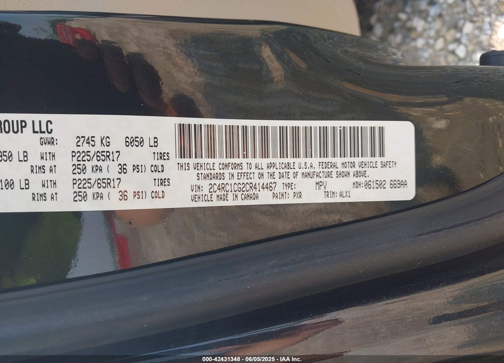 2012 CHRYSLER TOWN & COUNTRY TOURING-L VIN: 2C4RC1CG2CR414467