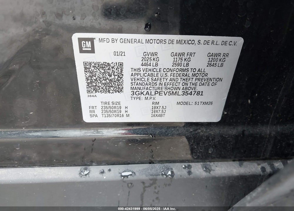 2021 GMC TERRAIN VIN: 3GKALPEV5ML354781