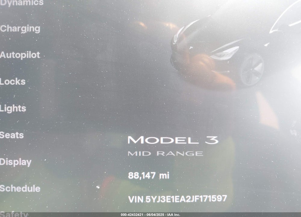 2018 TESLA MODEL 3 VIN: 5YJ3E1EA2JF171597