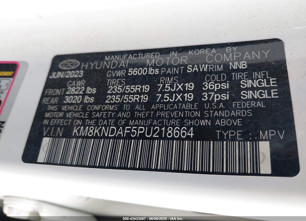 2023 HYUNDAI IONIQ 5 VIN: KM8KNDAF5PU218664