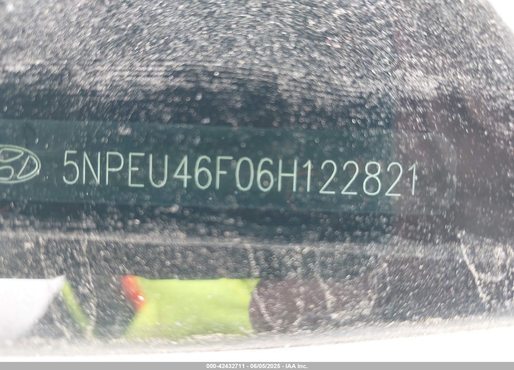 2006 HYUNDAI SONATA VIN: 5NPEU46F06H122821