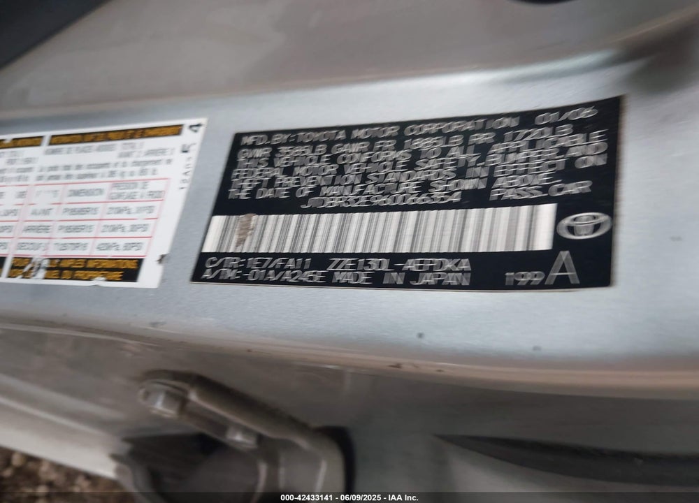2006 TOYOTA COROLLA VIN: JTDBR32E960066354
