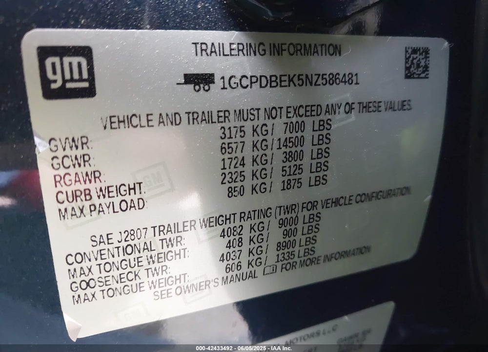2022 CHEVROLET SILVERADO 1500 VIN: 1GCPDBEK5NZ586481