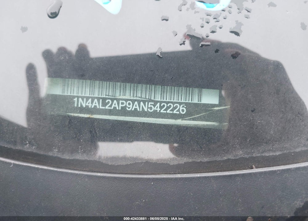 2010 NISSAN ALTIMA VIN: 1N4AL2AP9AN542226