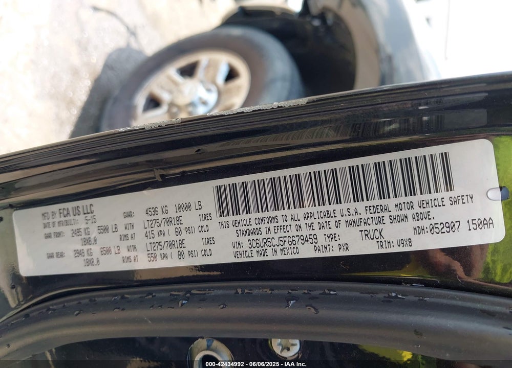 2015 RAM 2500 VIN: 3C6UR5CJ5FG679459