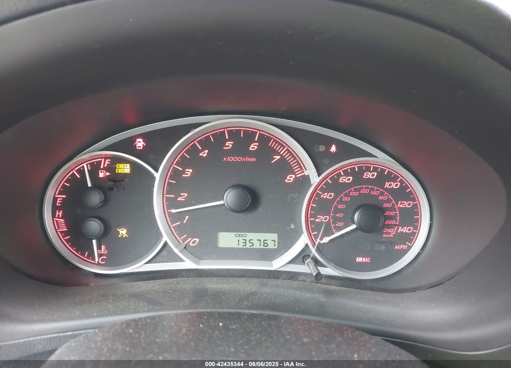 2009 SUBARU IMPREZA VIN: JF1GE76609G506278