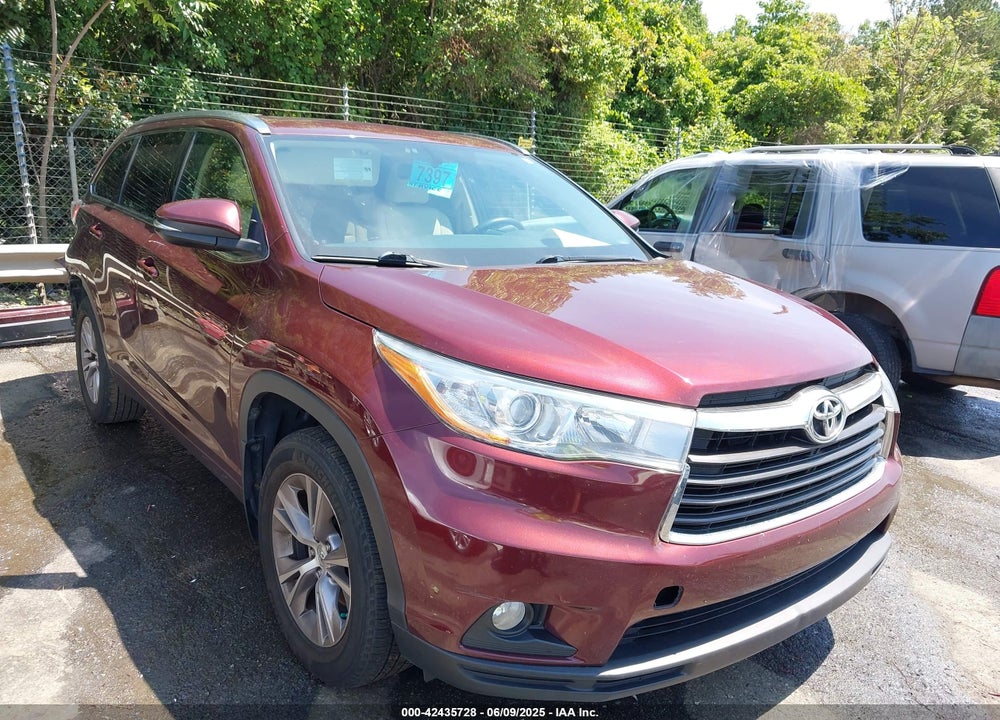 2015 TOYOTA HIGHLANDER XLE V6 VIN: 5TDJKRFH3FS200862