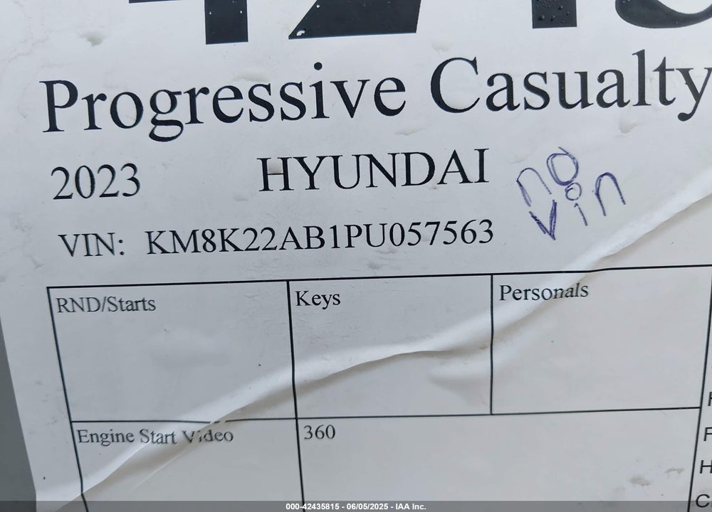 2023 HYUNDAI KONA VIN: KM8K22AB1PU057563
