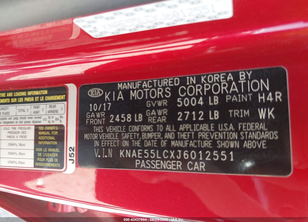 2018 KIA STINGER VIN: KNAE55LCXJ6012551