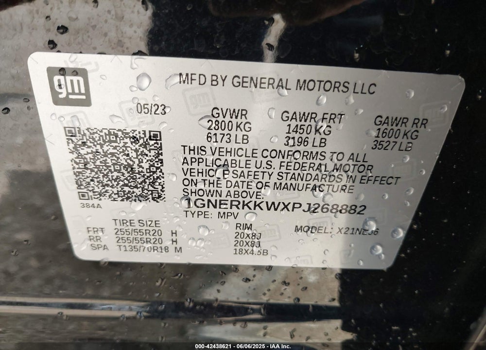 2023 CHEVROLET TRAVERSE VIN: 1GNERKKWXPJ268882
