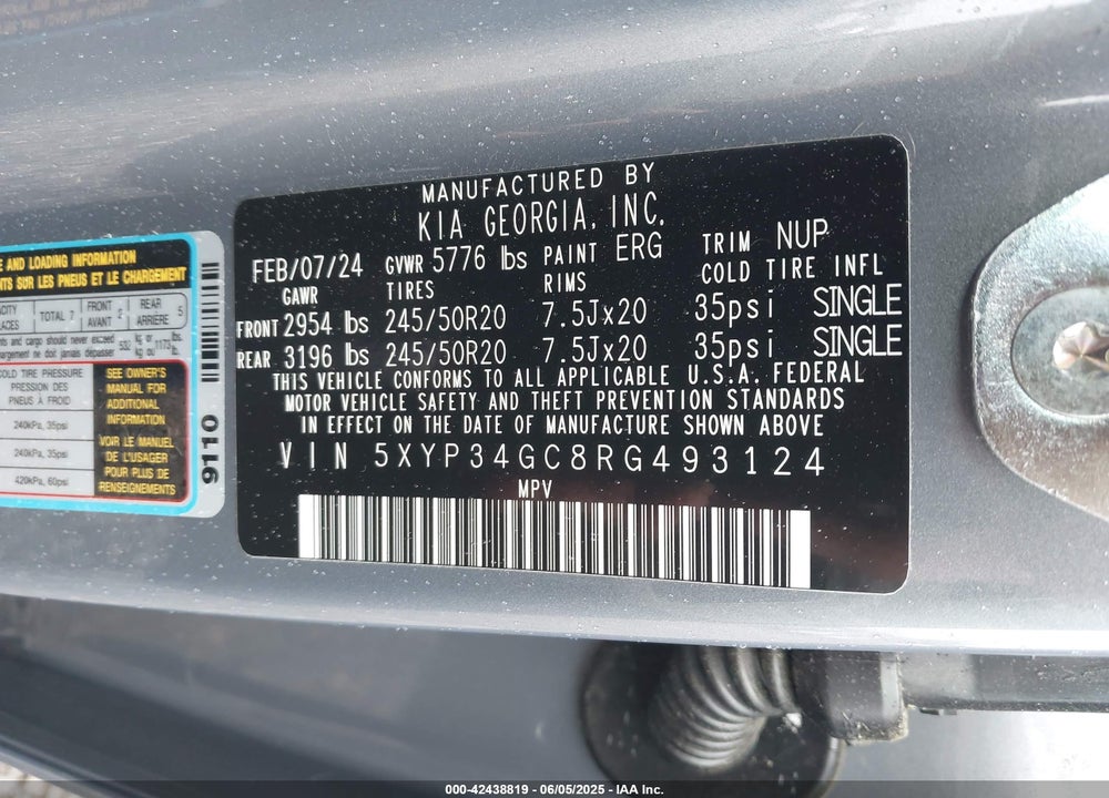 2024 KIA TELLURIDE EX VIN: 5XYP34GC8RG493124
