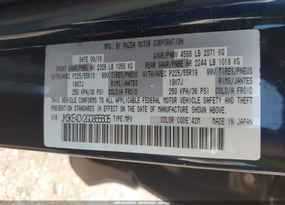 2016 MAZDA CX-5 GRAND TOURING VIN: JM3KE4DY2G0865605