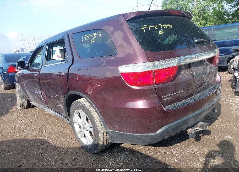 2012 DODGE DURANGO VIN: 1C4RDJAG5CC172783