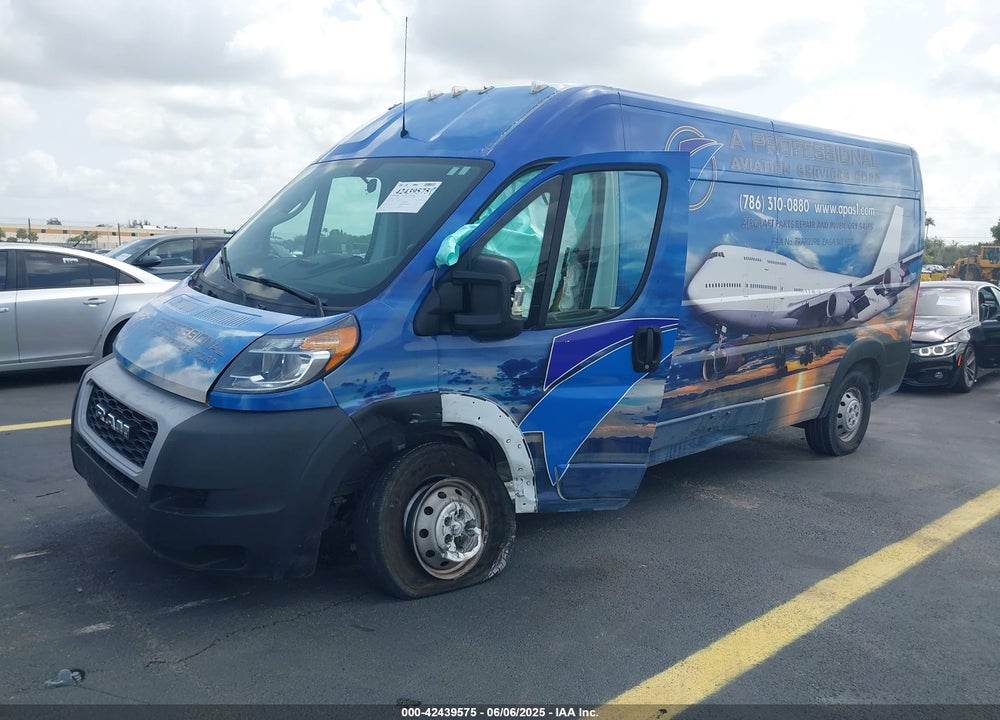 2021 RAM PROMASTER 2500 HIGH ROOF 159 WB VIN: 3C6LRVDG8ME523553