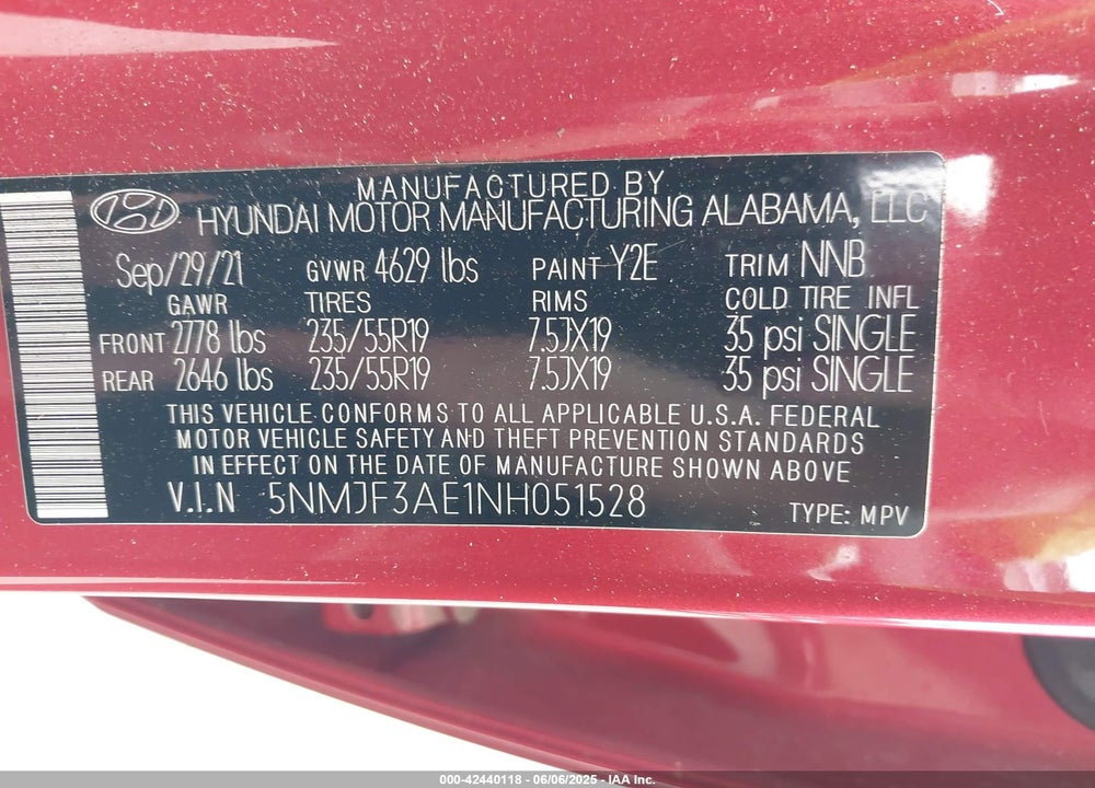 2022 HYUNDAI TUCSON VIN: 5NMJF3AE1NH051528