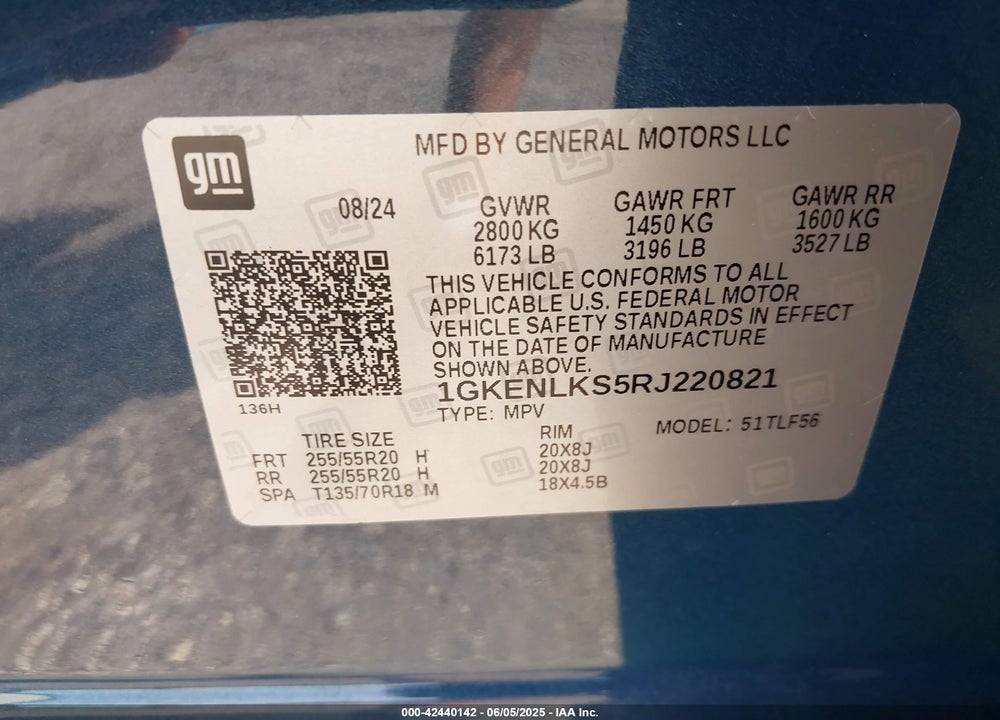 2024 GMC ACADIA VIN: 1GKENLKS5RJ220821