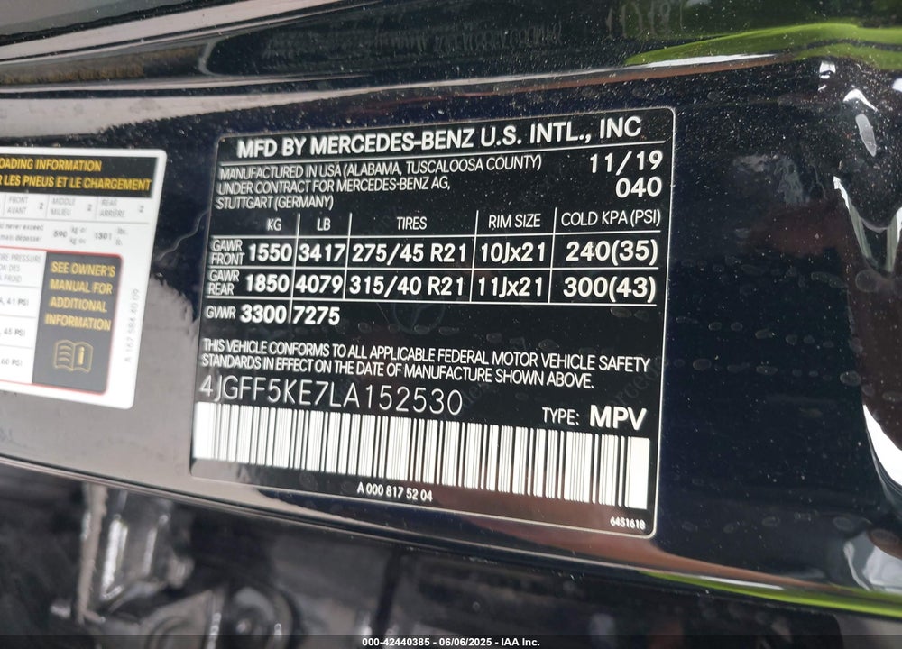 2020 MERCEDES-BENZ GLS 450 4MATIC VIN: 4JGFF5KE7LA152530