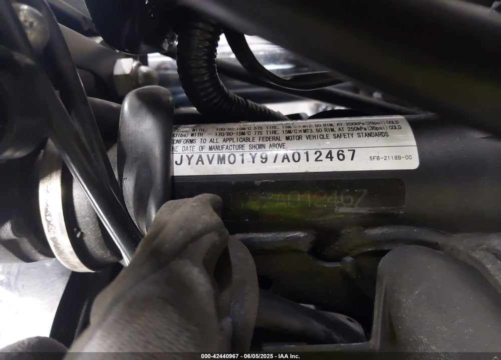 2007 YAMAHA XVS650 VIN: JYAVM01Y97A012467