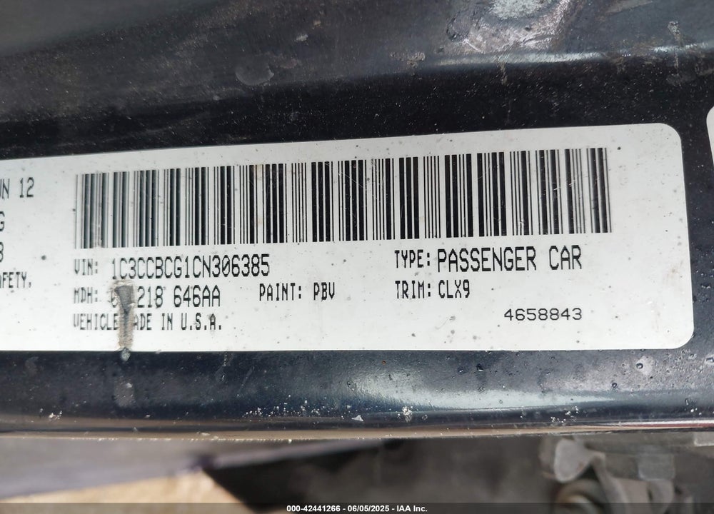 2012 CHRYSLER 200 VIN: 1C3CCBCG1CN306385