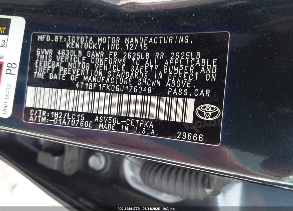 2016 TOYOTA CAMRY XSE VIN: 4T1BF1FK0GU176048