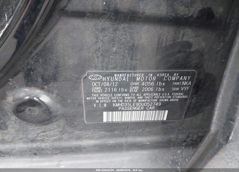 2013 HYUNDAI ELANTRA GT VIN: KMHD35LE9DU052749