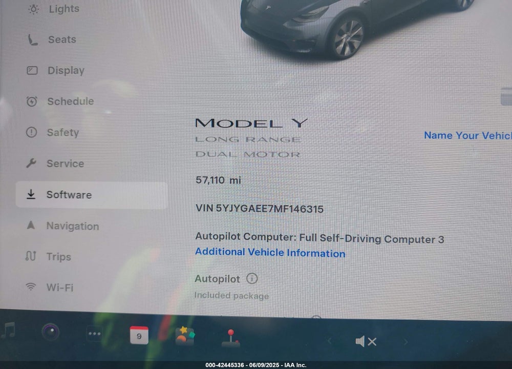 2021 TESLA MODEL Y VIN: 5YJYGAEE7MF146315
