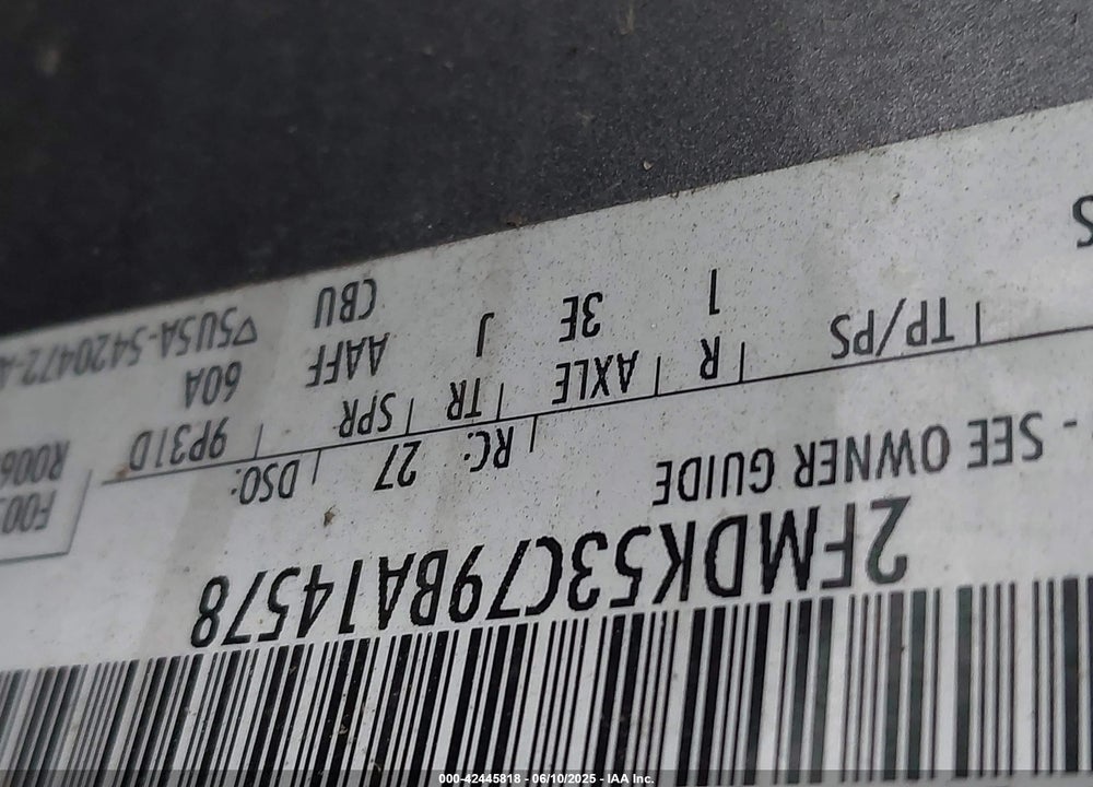2009 FORD FLEX VIN: 2FMDK53C79BA14578