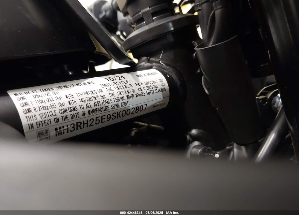2025 YAMAHA YFZ320 A VIN: MH3RH25E9SK002807
