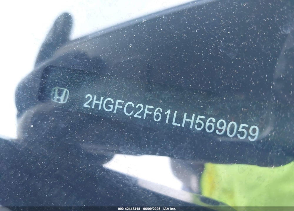 2020 HONDA CIVIC VIN: 2HGFC2F61LH569059