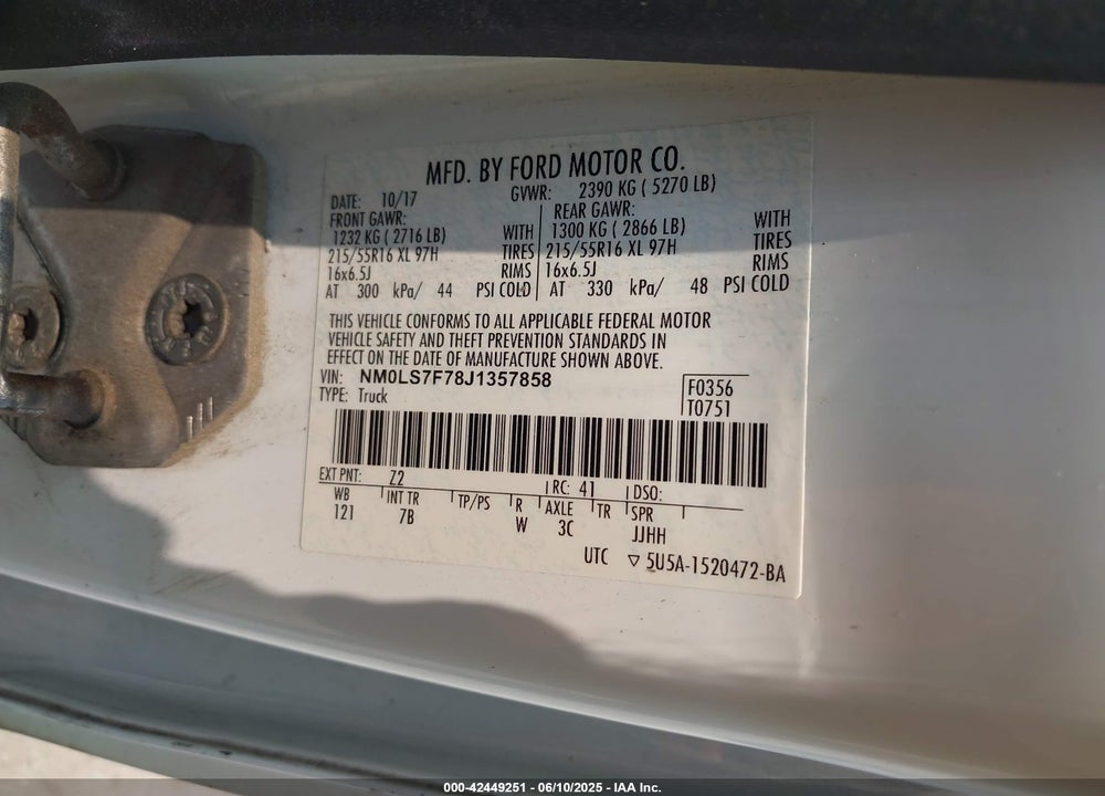 2018 FORD TRANSIT CONNECT XLT VIN: NM0LS7F78J1357858