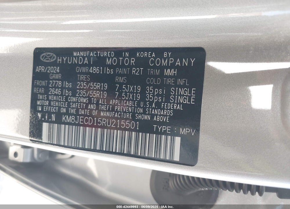 2024 HYUNDAI TUCSON HYBRID VIN: KM8JECD15RU215501