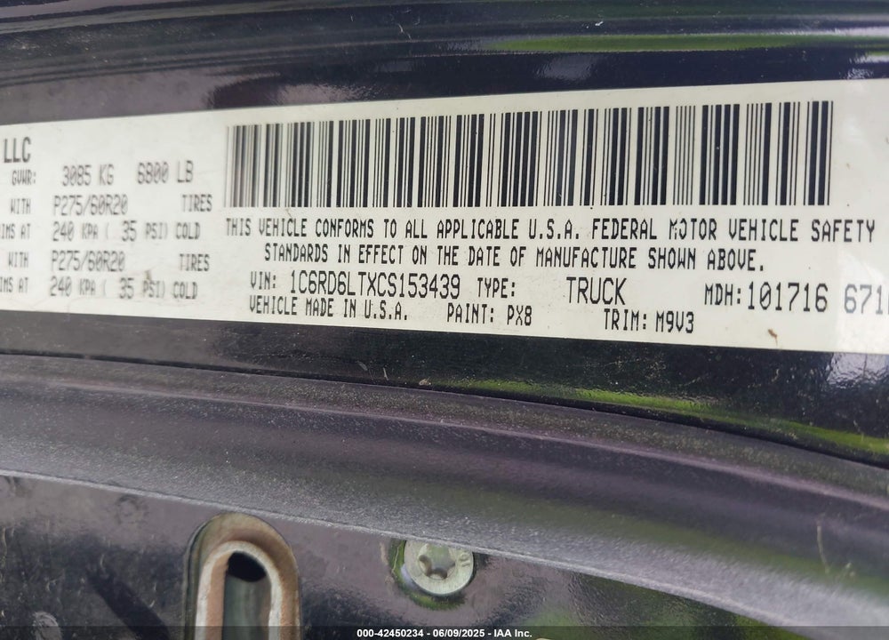 2012 RAM 1500 VIN: 1C6RD6LTXCS153439