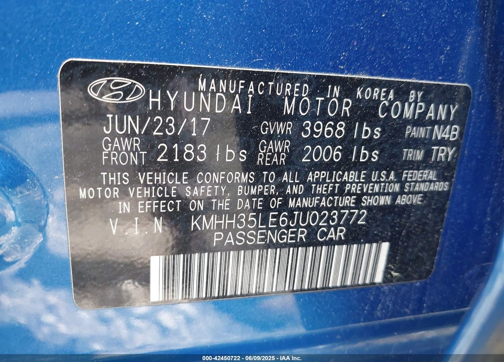 2018 HYUNDAI ELANTRA GT VIN: KMHH35LE6JU023772