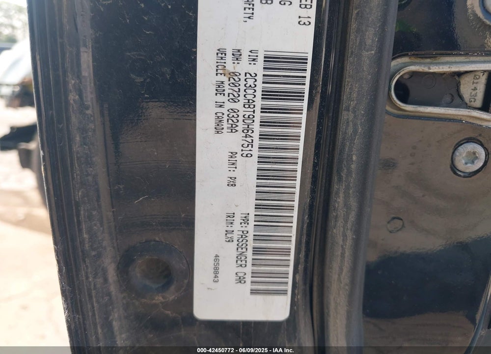 2013 CHRYSLER 300 VIN: 2C3CCABT9DH647519