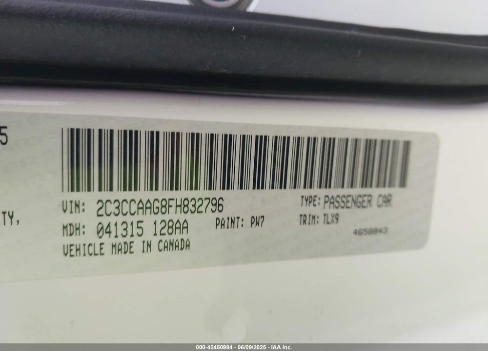 2015 CHRYSLER 300 VIN: 2C3CCAAG8FH832796