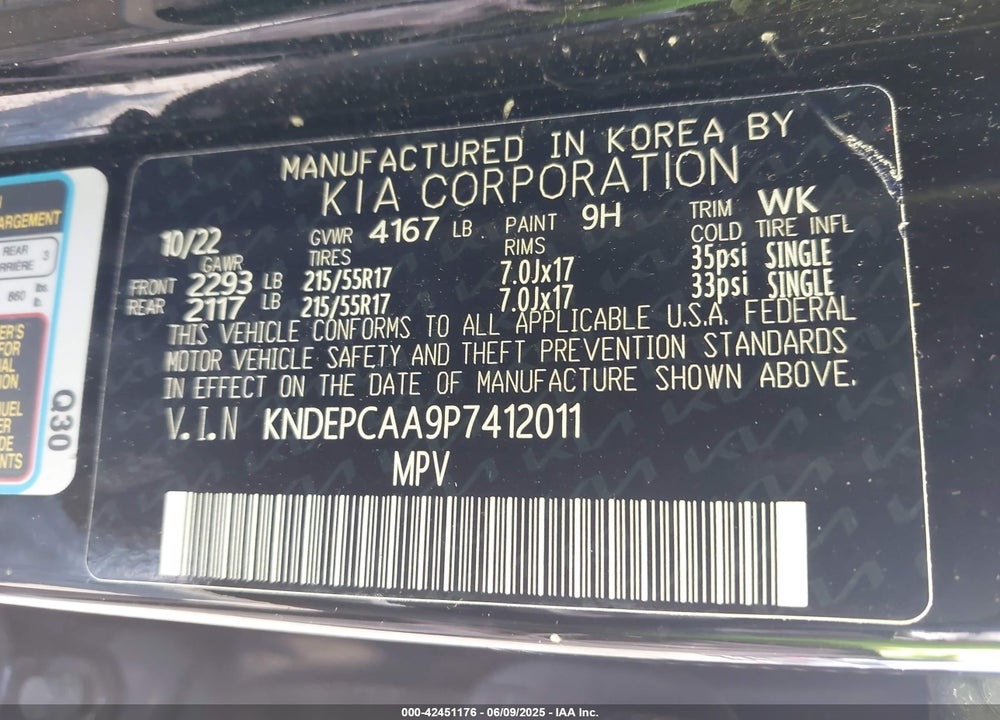 2023 KIA SELTOS VIN: KNDEPCAA9P7412011