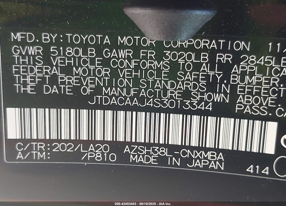 2025 TOYOTA CROWN SIGNIA XLE VIN: JTDACAAJ4S3013344