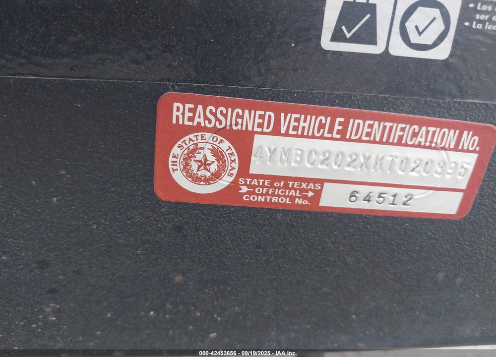 2019 INTERSTATE GROUP LLC TRAI OTHER VIN: 4YMBC202XKT020395