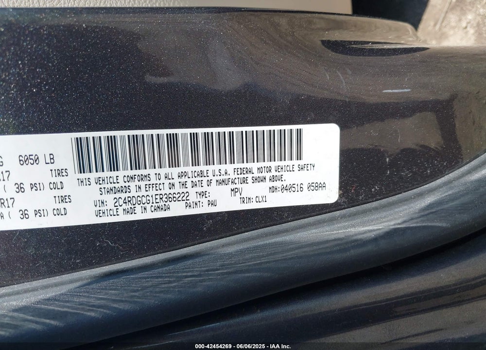 2014 DODGE GRAND CARAVAN SXT 30TH ANNIVERSARY VIN: 2C4RDGCG1ER366222