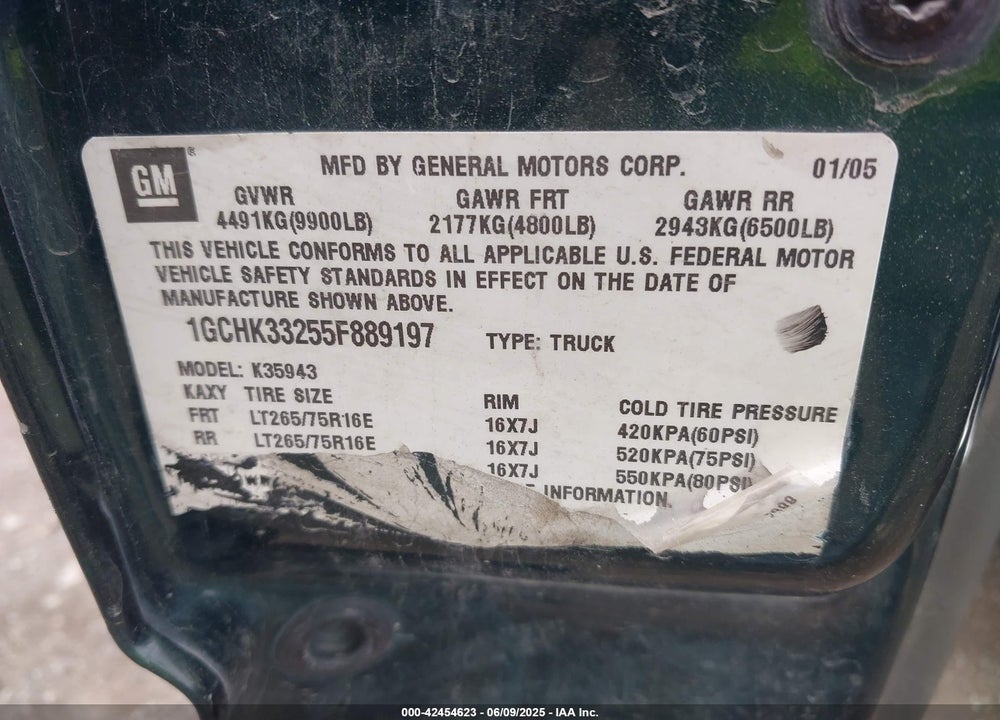 2005 CHEVROLET SILVERADO 3500 LS VIN: 1GCHK33255F889197