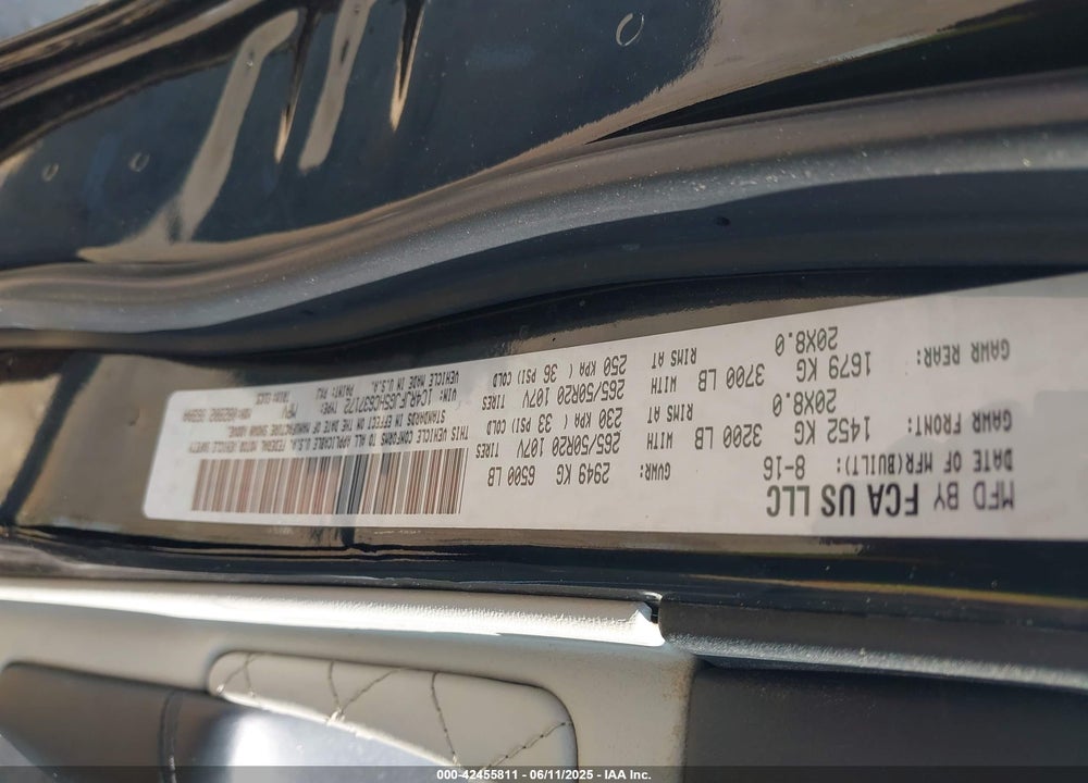 2017 JEEP GRAND CHEROKEE VIN: 1C4RJFJG5HC637172