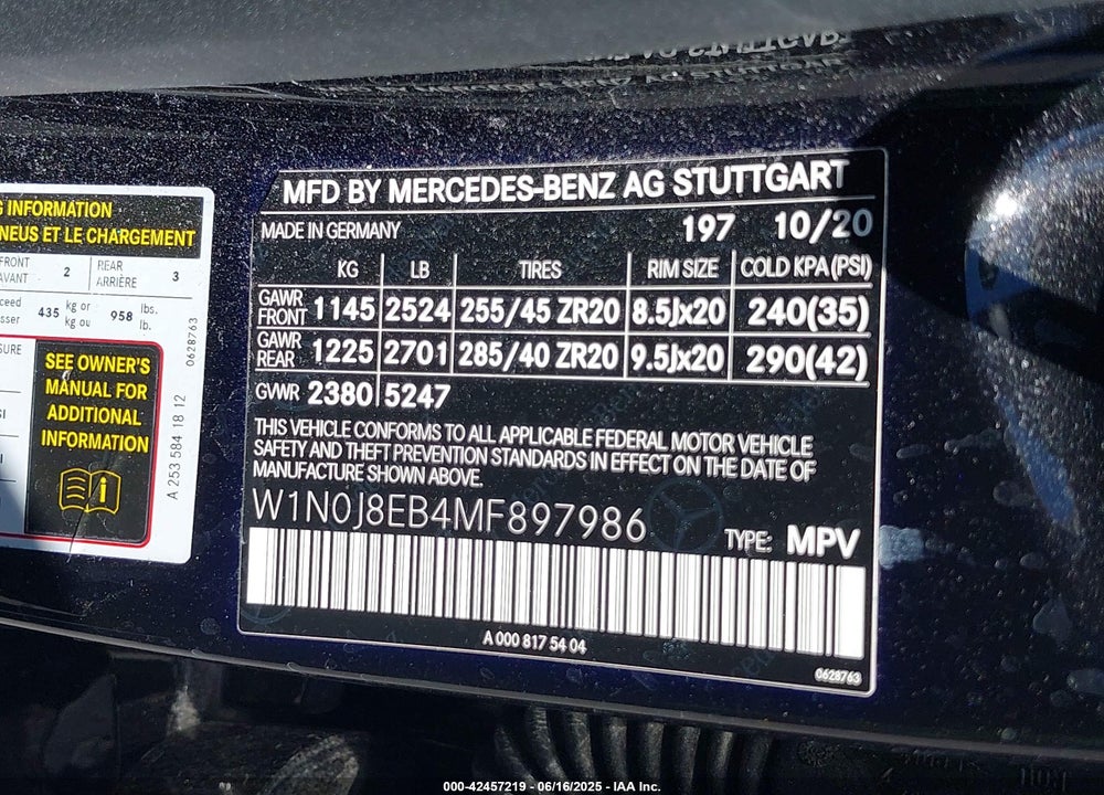 2021 MERCEDES-BENZ GLC 300 4MATIC COUPE VIN: W1N0J8EB4MF897986