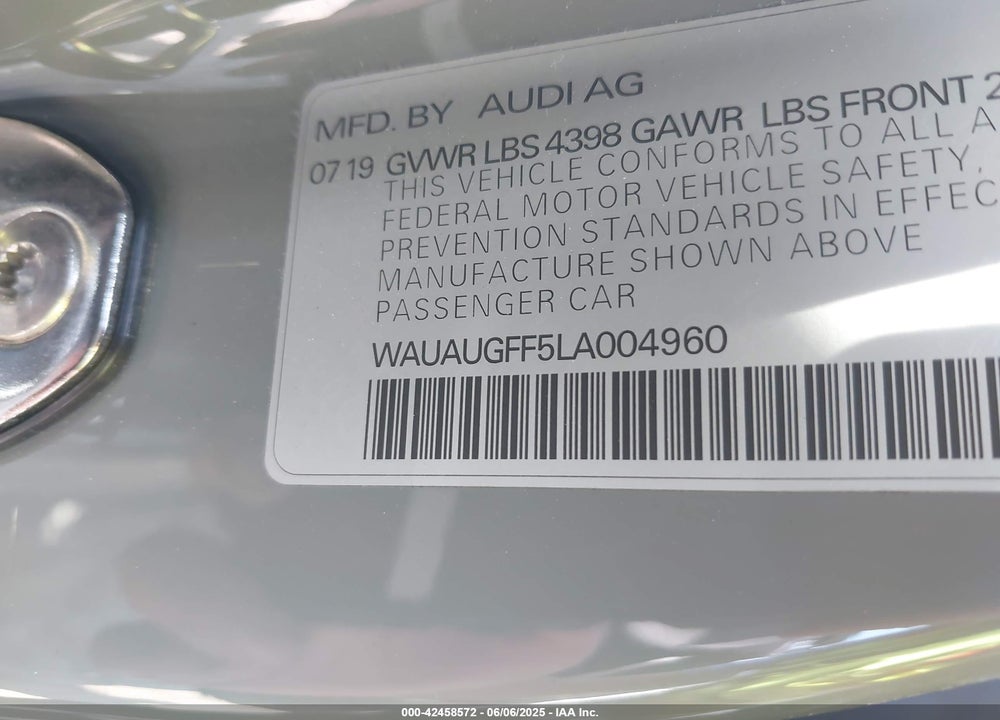 2020 AUDI A3 PREMIUM 40 TFSI FRONT-WHEEL DRIVE S TRONIC VIN: WAUAUGFF5LA004960